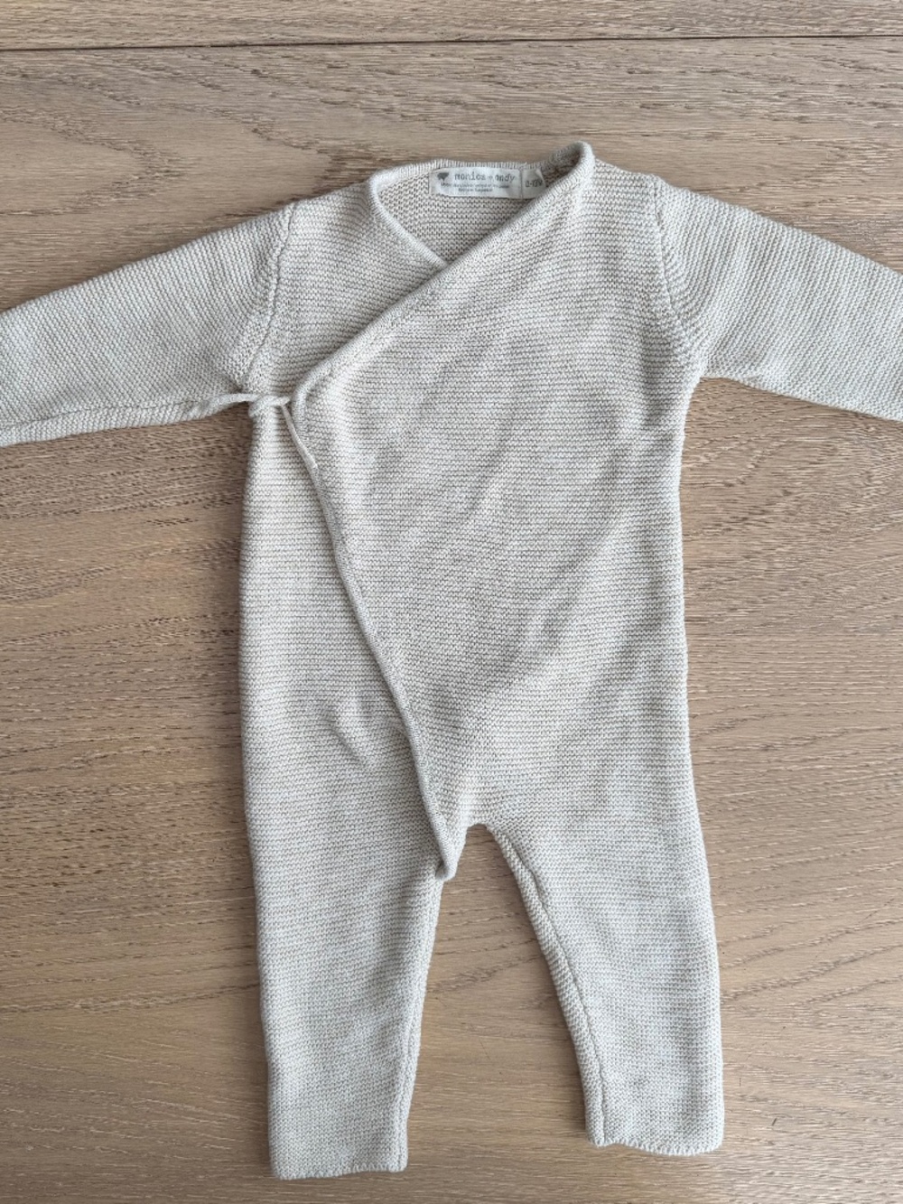 Monica + Andy Knit Wrap One Piece Sweater | 12–18 Months | Unisex | Oatmeal